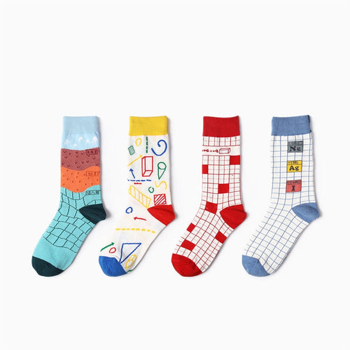 Graffiti Harajuku Style Colorful Funny Socks For Couples Gifts